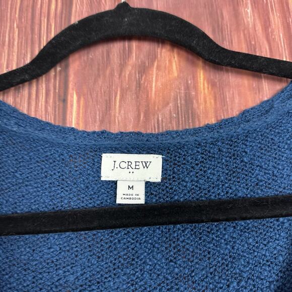 J. Crew V-Neck Beach Sweater Tank Size Medium Blue Cotton Quiet Sleeveless - Picture 4 of 4